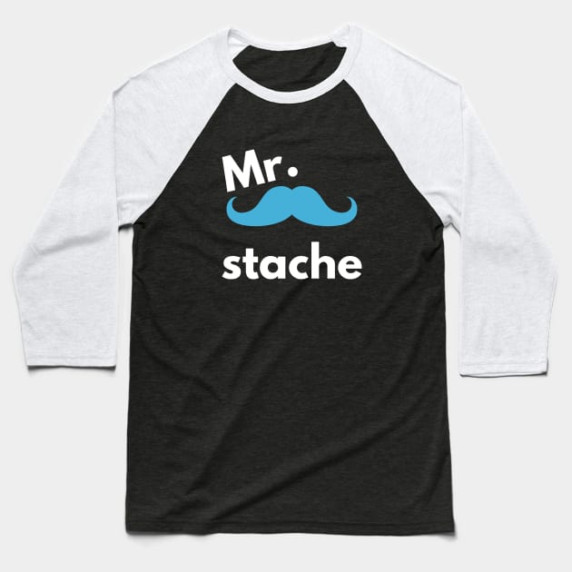 Mr Mustache | Funny mustache style Baseball T-Shirt by Printorzo